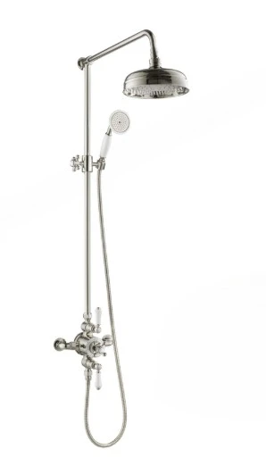 Just Taps Grosvenor Exposed Thermo Valve 2 Outlet With Riser & Kit Ant