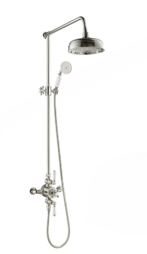 Just Taps Grosvenor Exposed Thermo Valve 2 Outlet With Riser & Kit Ant