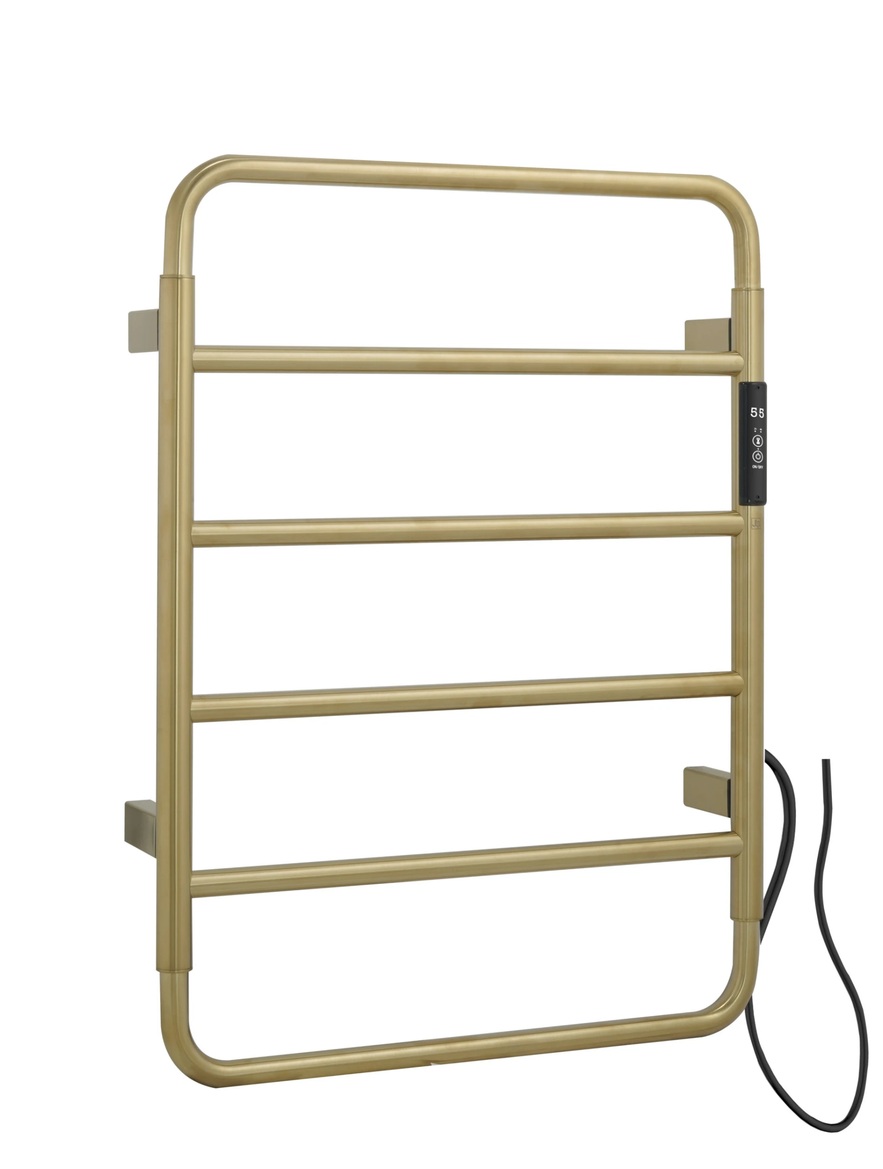 Just Taps Aero Electric Towel Radiator 640 Brushed Brass