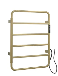 Just Taps Aero Electric Towel Radiator 640 Brushed Brass