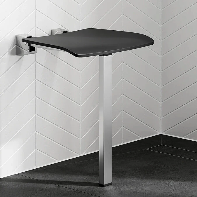 Hib Shower Seat With Support Leg (dark Grey)