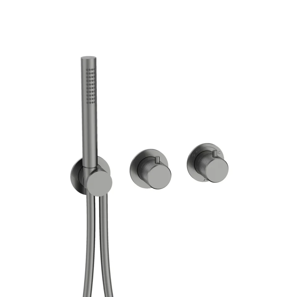 Crosswater Module 3one6 2 Control Trimset With Handshower Stainless Slate detail view - Image 2
