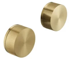 Just Taps Evo Wall Valves Brushed Brass detail view - Image 2