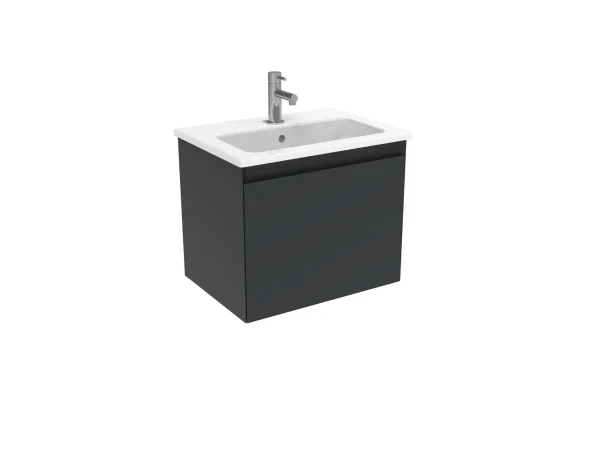 Saneux Uni 50cm 1 Drawer Wall Mounted Unit - Matte Anthracite