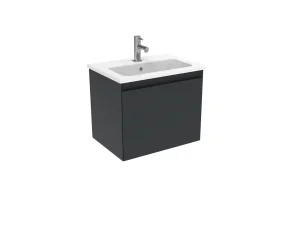 Saneux Uni 50cm 1 Drawer Wall Mounted Unit - Matte Anthracite