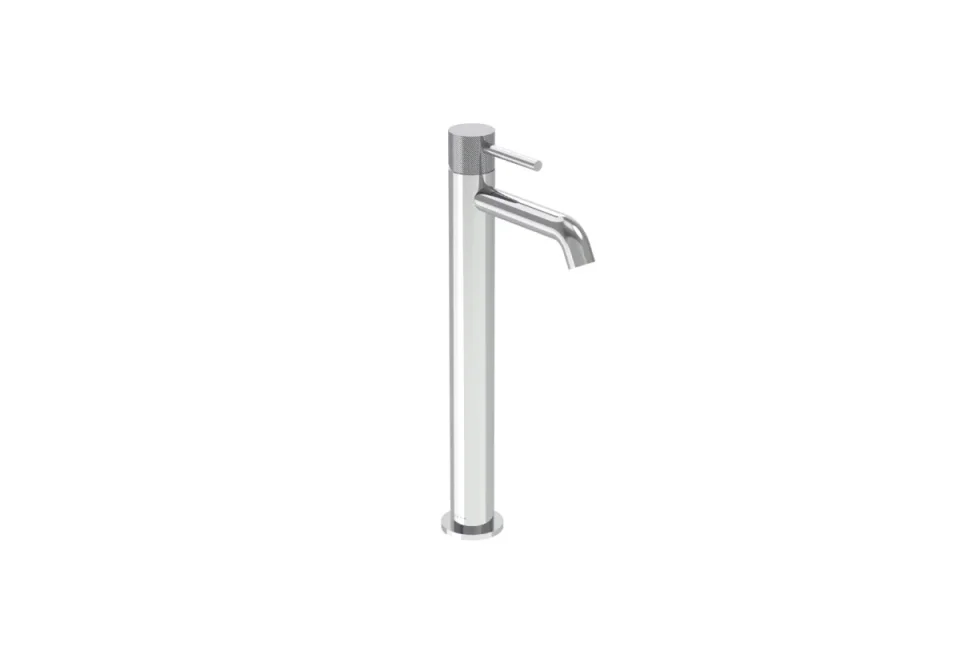Saneux Cos Tall Basin Mixer Kit - W/ Knurled Handle - Chrome product image - Image 1