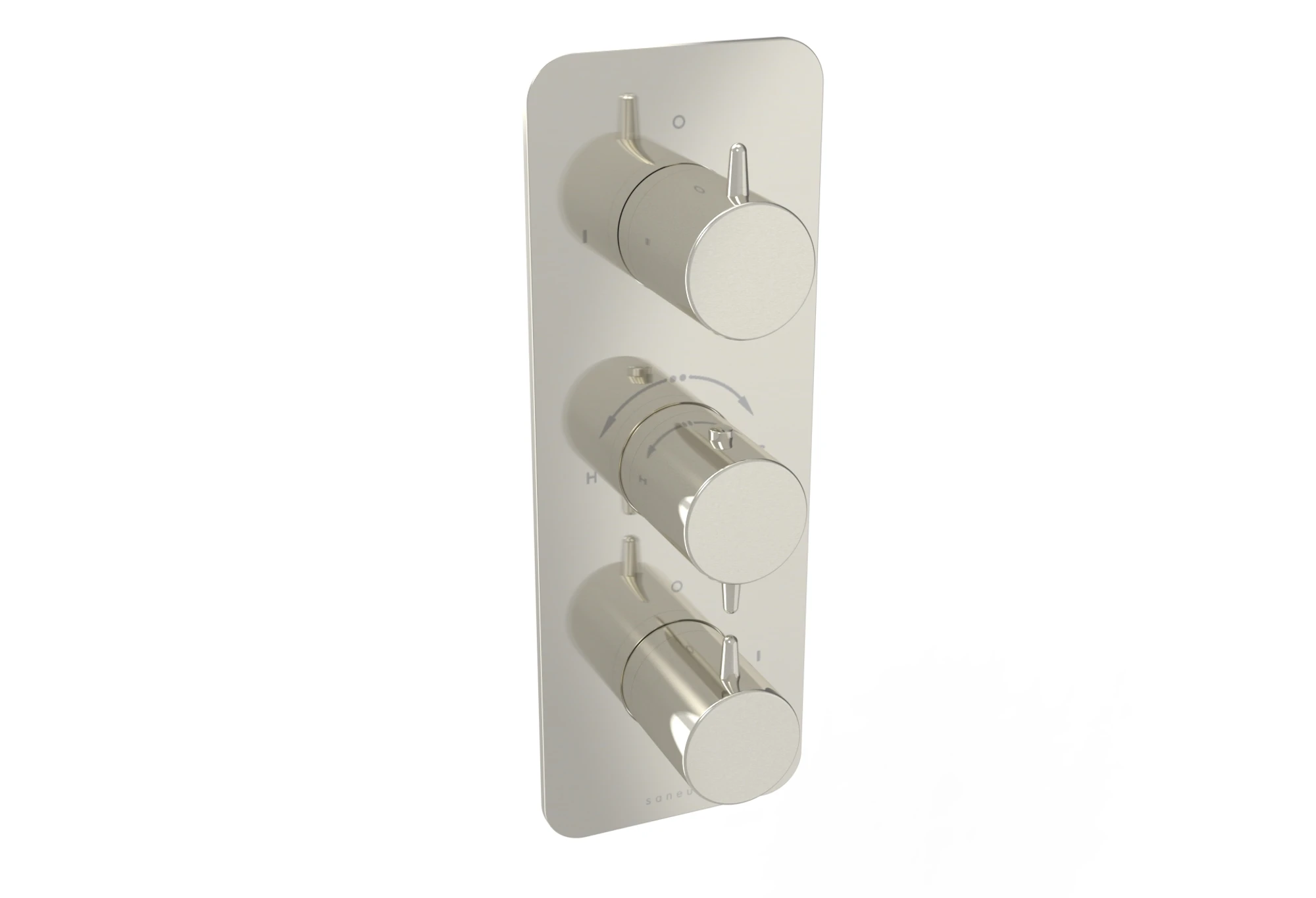 Saneux Eden 3 Way Handles & Plate Finish Kit In Portrait (for Ed021.bn) - Brushed Nickel (pvd)