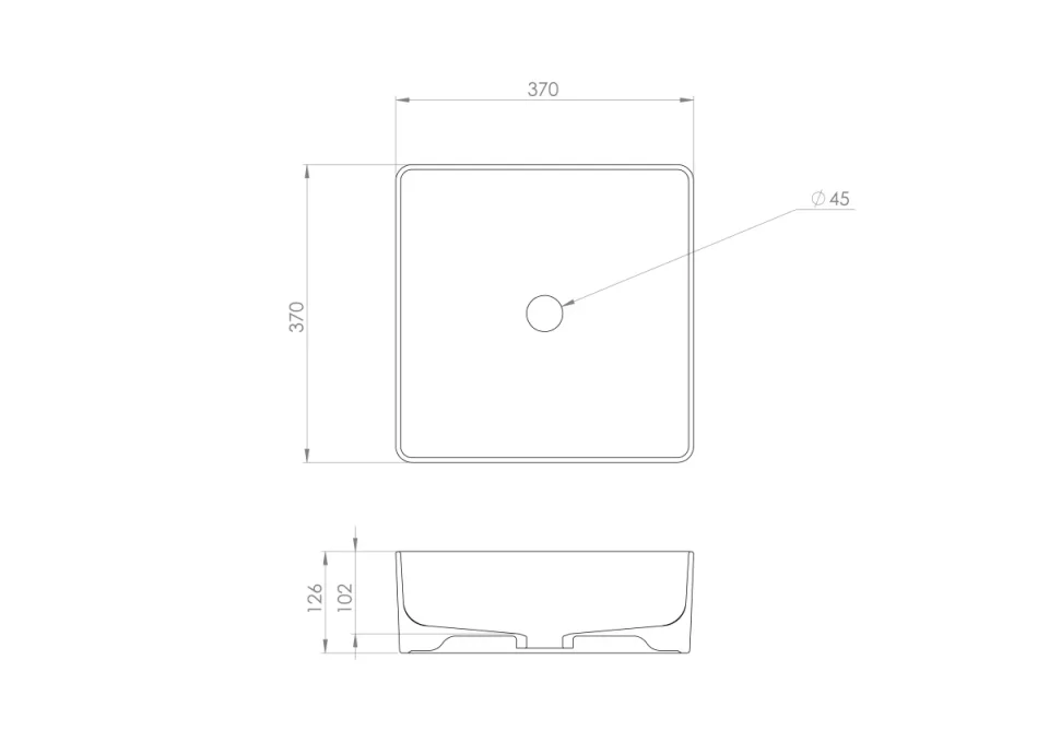 Saneux Sienna 36x36cm Square Countertop Washbasin product image - Image 1