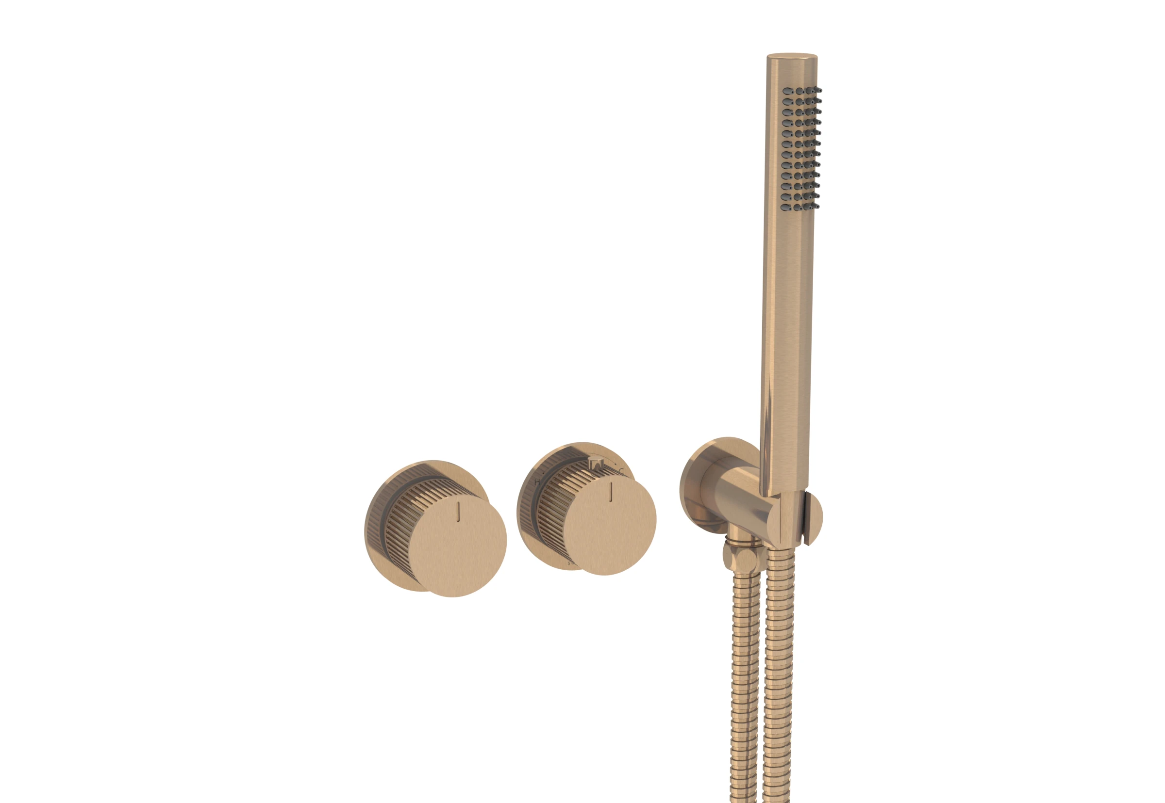 Saneux Cos Thermostatic Handle - Fluted - Brushed Bronze