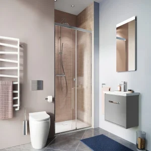 Clear 6 Single Sliding Door & Side Panel - CASLSC1100 - Silver