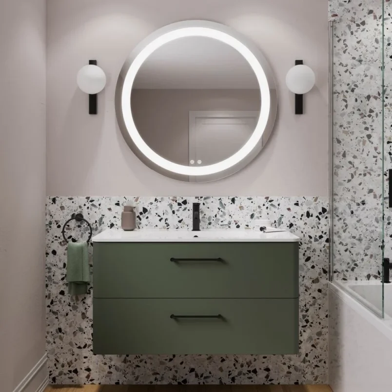 Britton Camberwell Unit 1000mm Earthy Green detail view - Image 3
