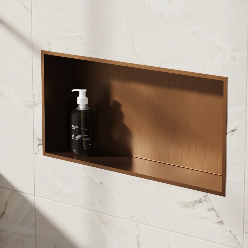 Crosswater Niches 610 X 305mm Brushed Bronze detail view - Image 4