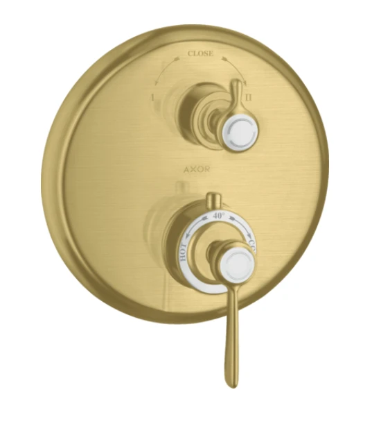 Axor Montreux Thermostatic Mixer For Concealed Installation With Lever Landle And Shut-off / Diverter Valve Brushed Brass