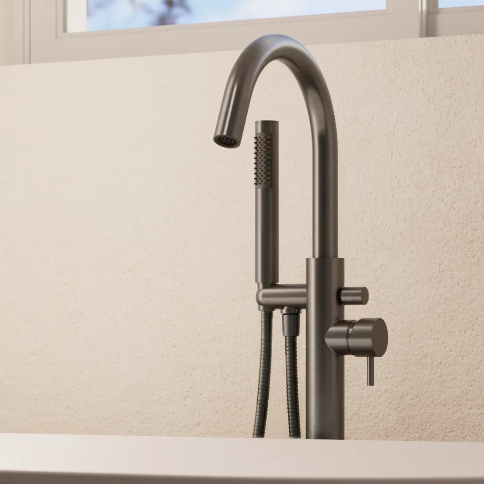 Crosswater MPRO Bath Shower Mixer Slate detail view - Image 4