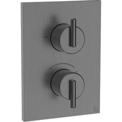 Crosswater Crossbox 3ONE6 Lever 2 Outlet Trim & Levers Stainless Slate detail view - Image 2