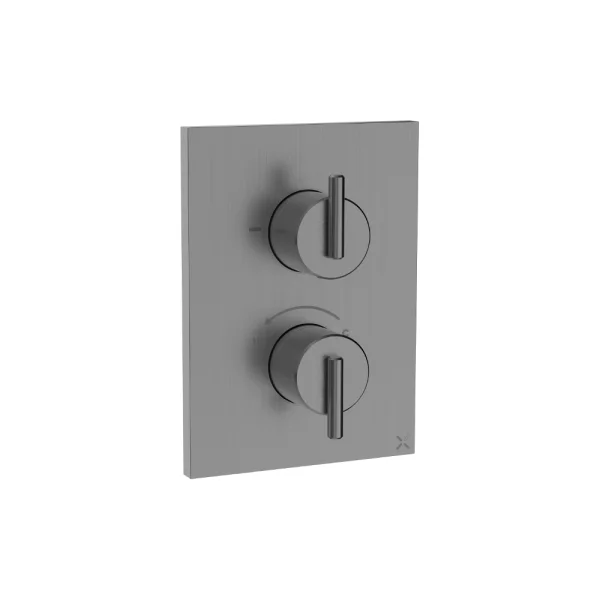 Crosswater Crossbox 3ONE6 Lever 2 Outlet Trim & Levers Stainless Slate