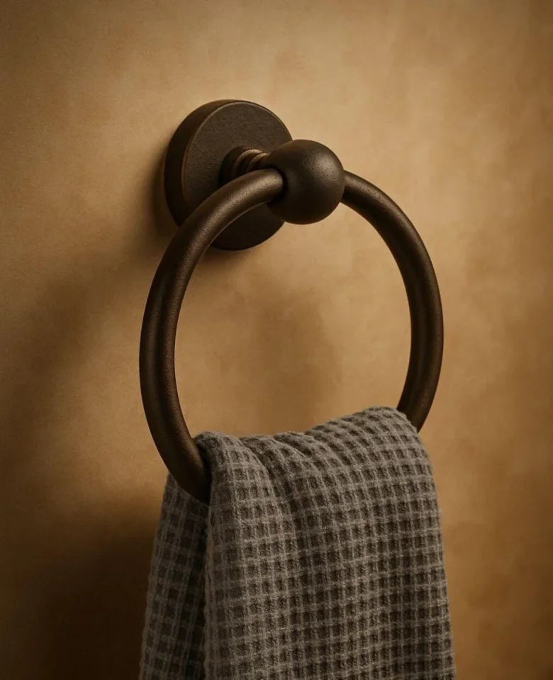 Crosswater Mpro Towel Ring Brushed Bronze detail view - Image 3