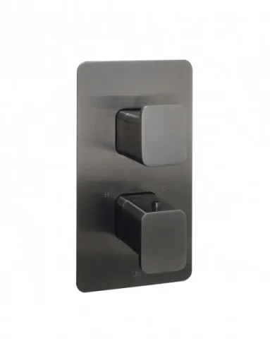 Just Taps Hix Thermostatic Shower Valve Single Option Brushed Black product image - Image 1