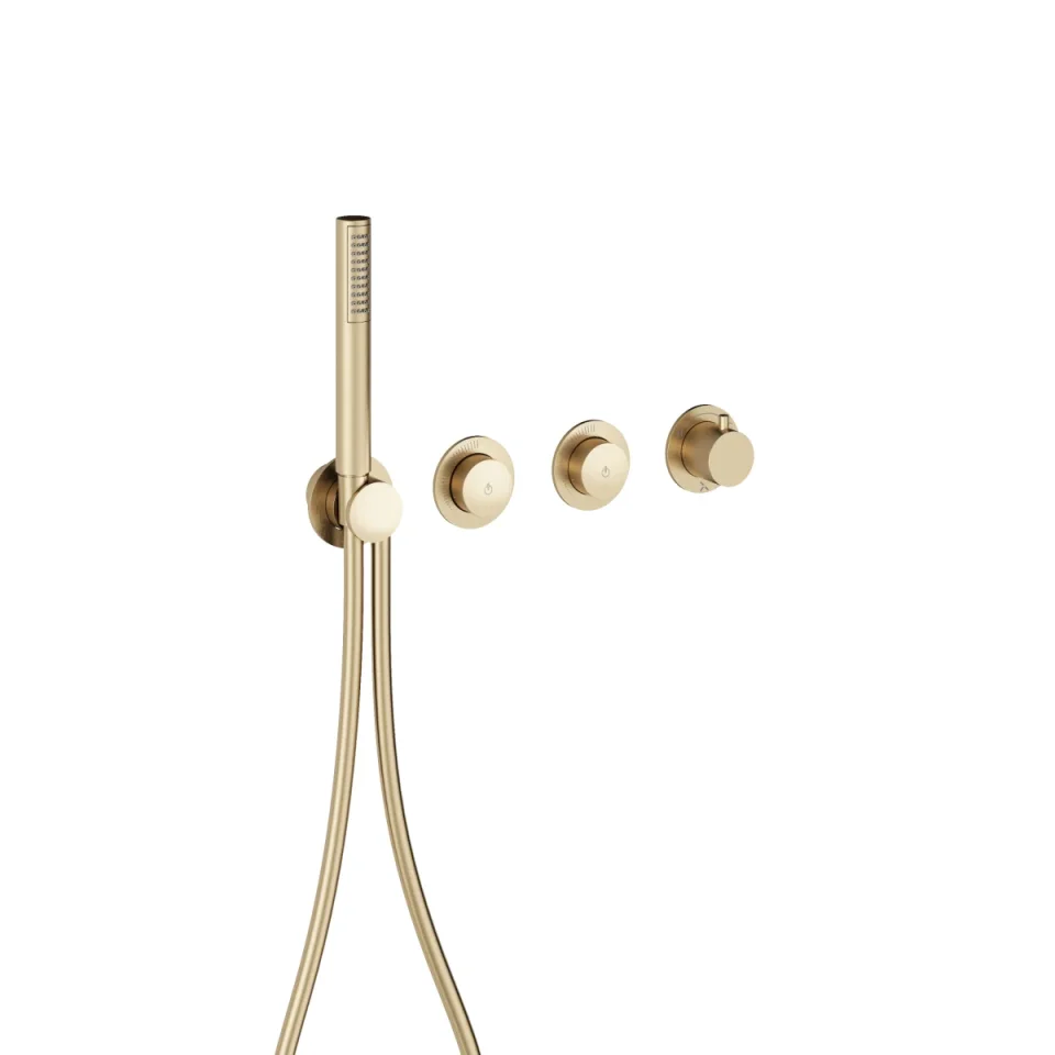 Crosswater Module Mrpo Push 2 Outlet Trimset With Handset Brushed Brass product image - Image 1