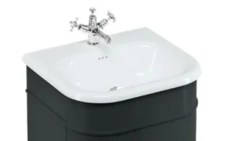 Burlington Chalfont Ceramic Basin 550mm 1 Tap Hole detail view - Image 2