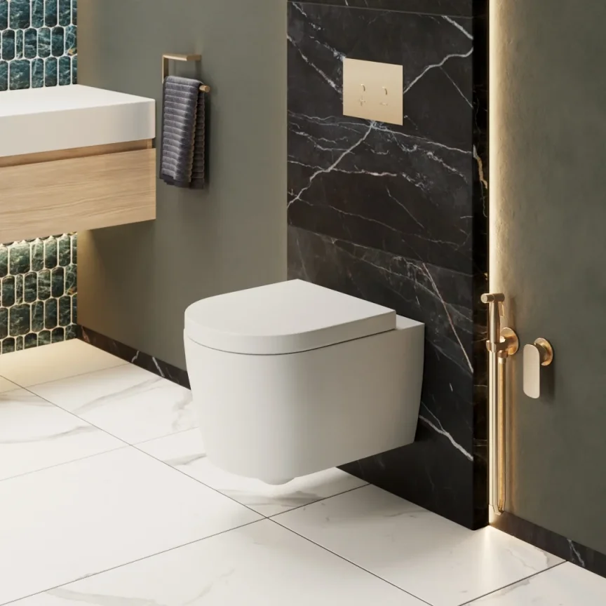 Faeber Zero Rimless Wall Hung Toilet Pan - Gloss White detail view - Image 4