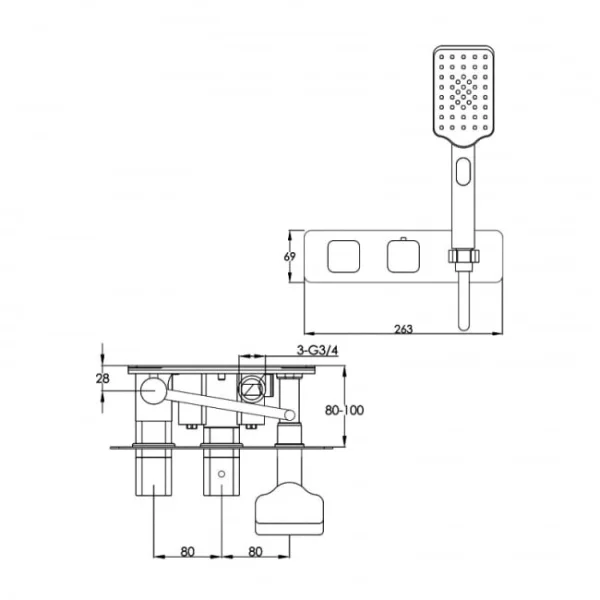 Just Taps Hix Thermostatic Concealead 1 Outlet Shower Valve