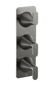 Just Taps Kono Thermostatic Concealed 3 Outlet Shower Valve (both Handles Included) Brushed Black