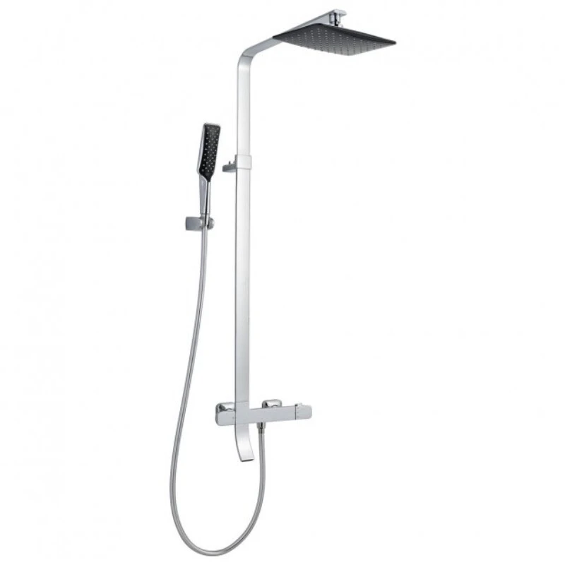 Just Taps Thermostatic Shower Pole With Overhead Shower Chrome