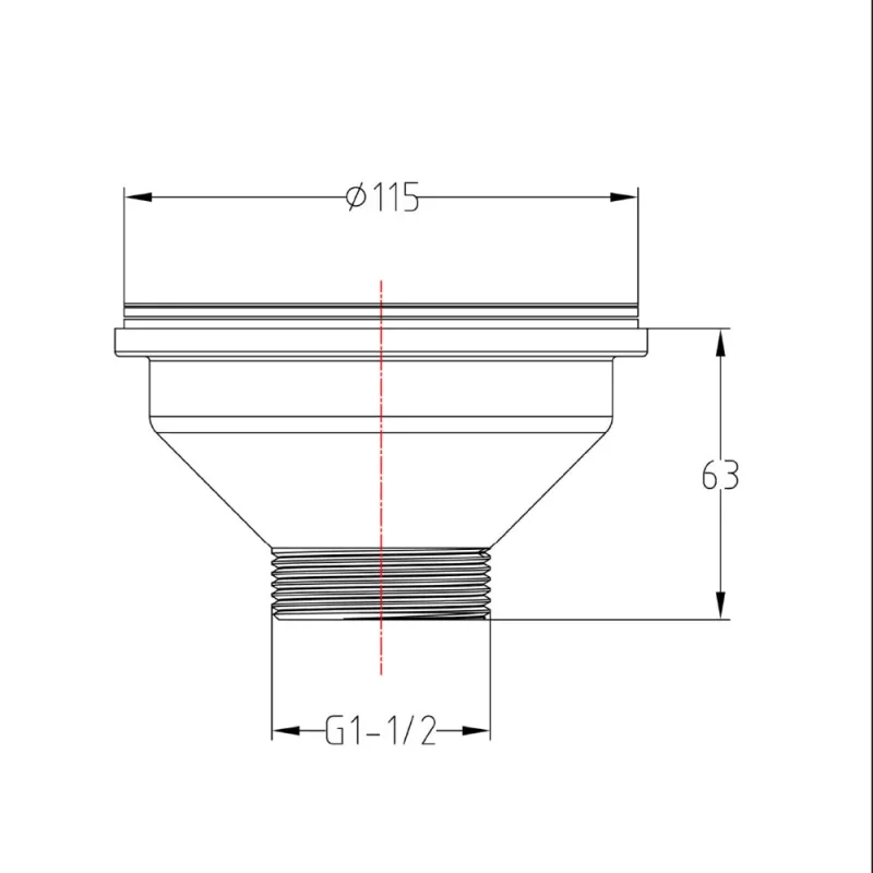Just Taps Basket Strainer Waste Matt Black detail view - Image 2
