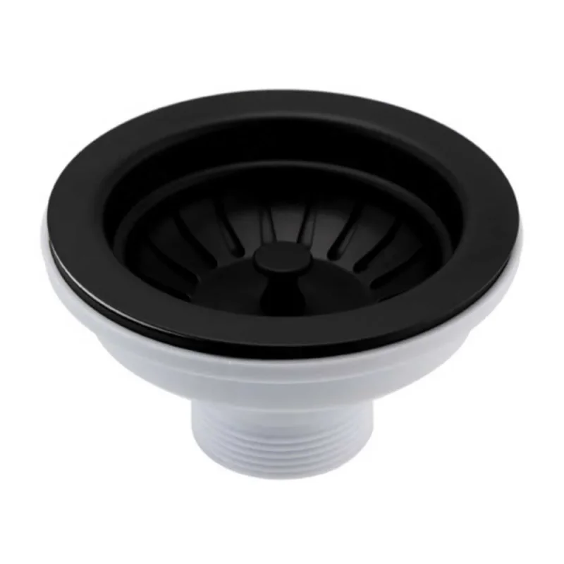 Just Taps Basket Strainer Waste Matt Black detail view - Image 3