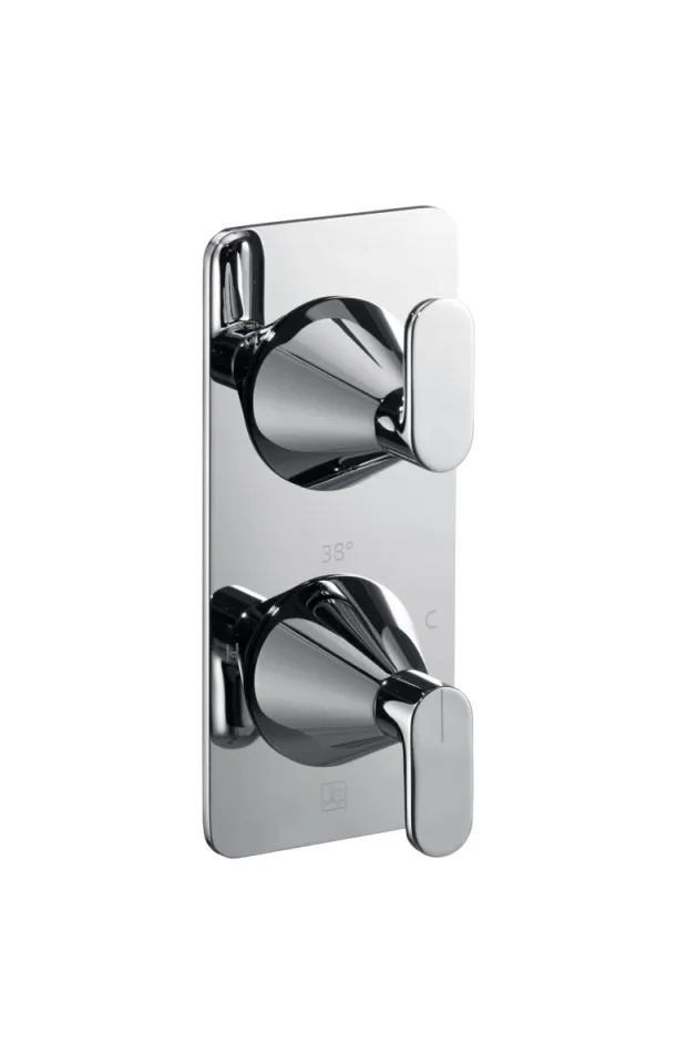 Just Taps Kono Thermostatic Concealed 2 Outlet Shower Valve (both Handles Included) Chrome product image - Image 1