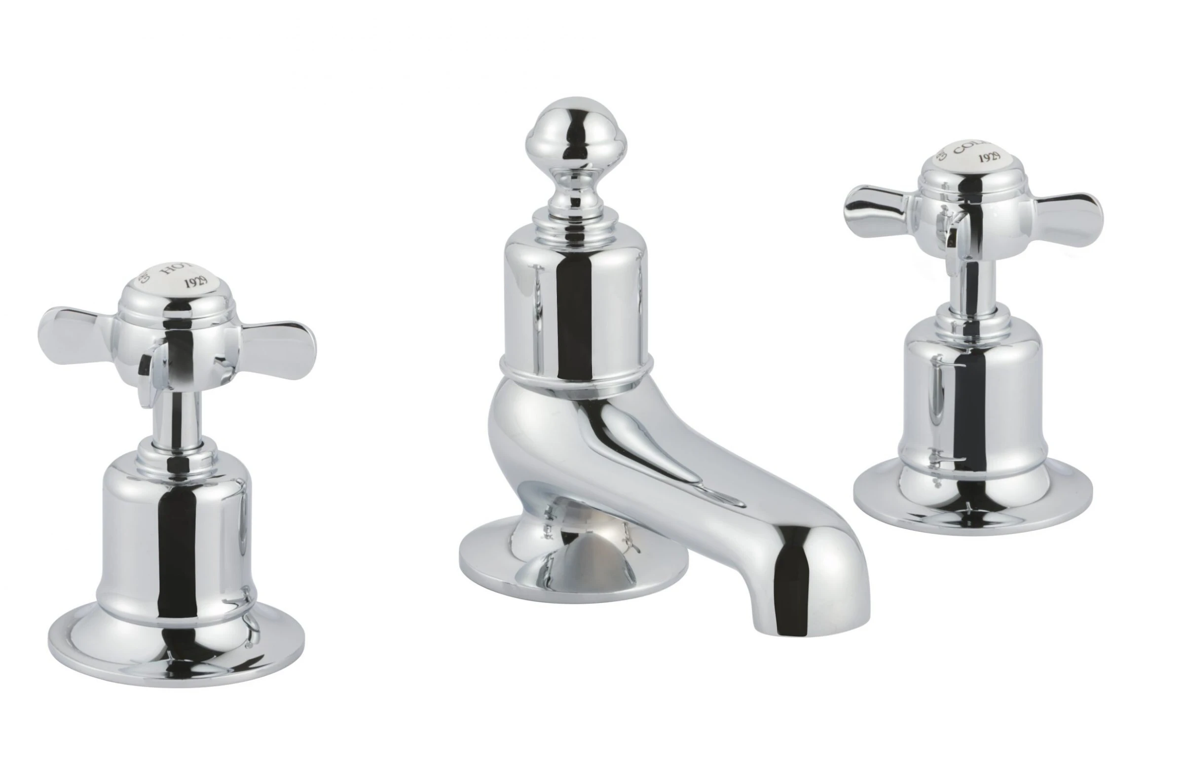 Just Taps Grosvenor Pinch 3 Hole Deck Mounted Bath Filler Chrome
