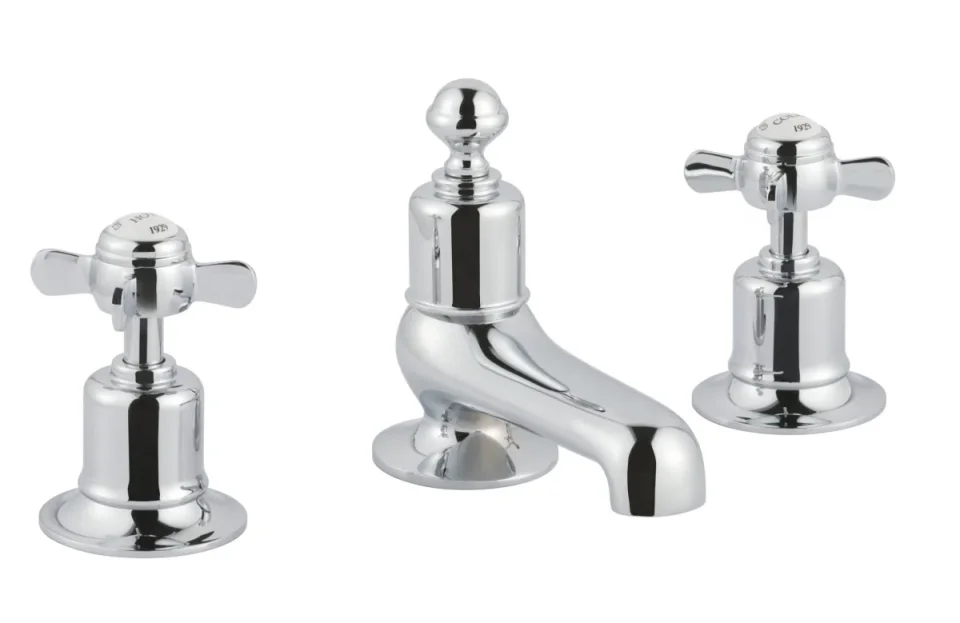 Just Taps Grosvenor Pinch 3 Hole Deck Mounted Bath Filler Chrome product image - Image 1