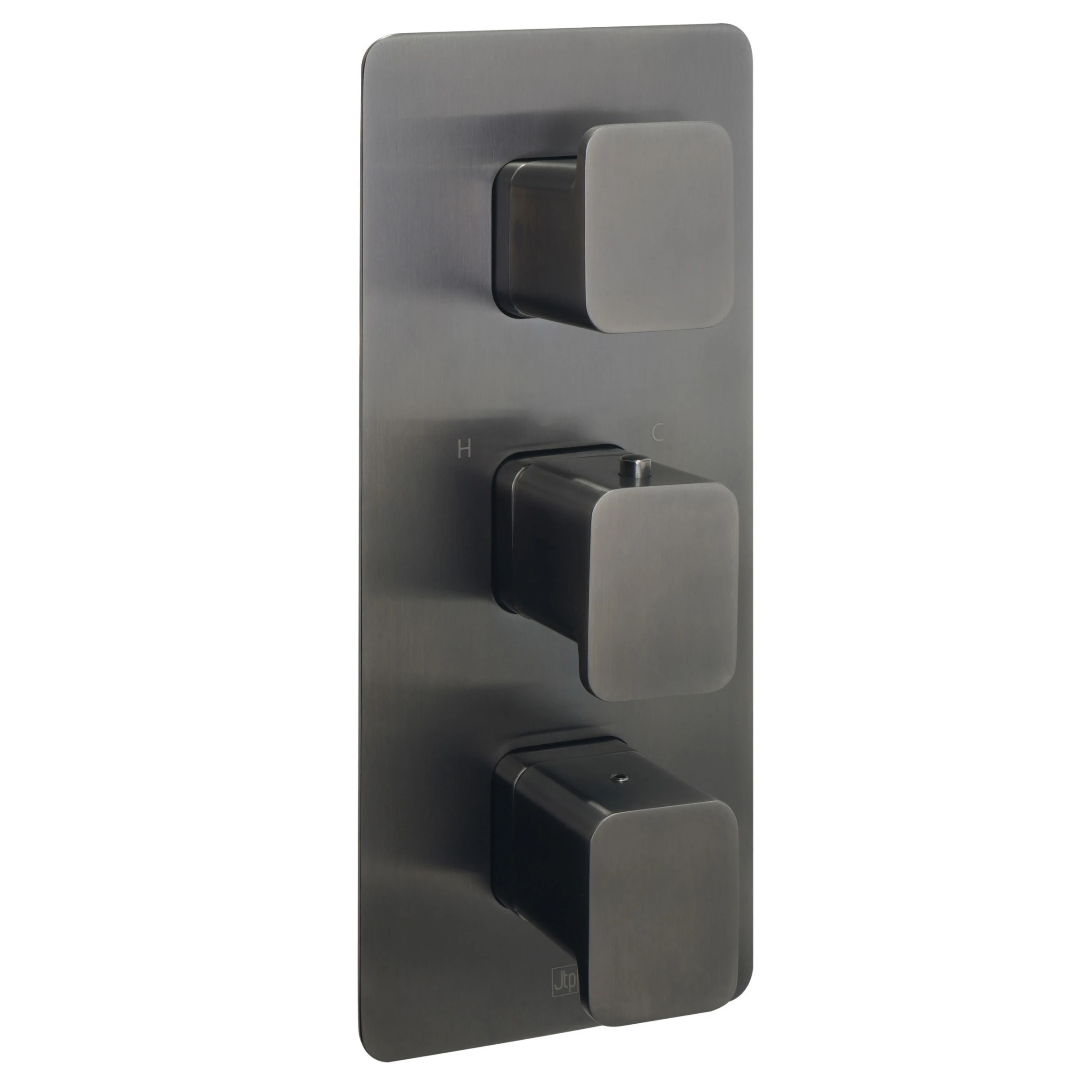Just Taps Hix Thermo Valve 3 Option 3 Handle Vertical Brushed Black