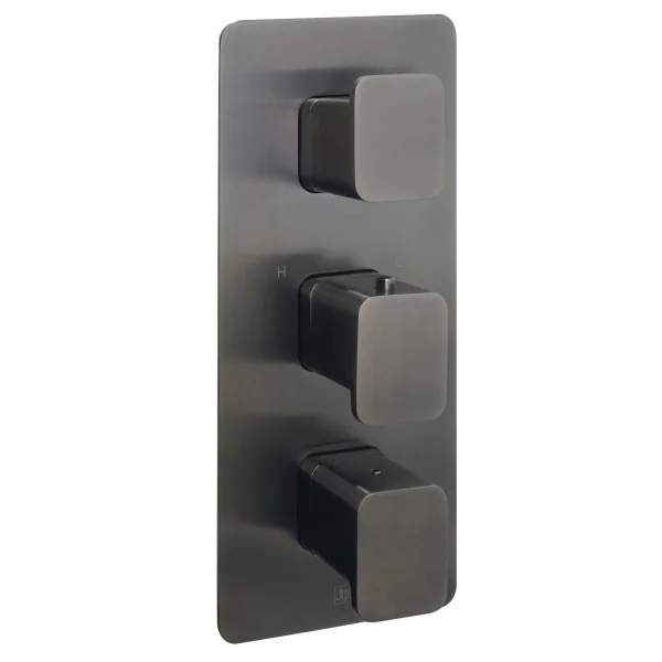 Just Taps Hix Thermo Valve 3 Option 3 Handle Vertical Brushed Black