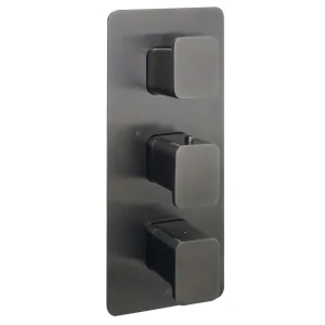 Just Taps Hix Thermo Valve 3 Option 3 Handle Vertical Brushed Black