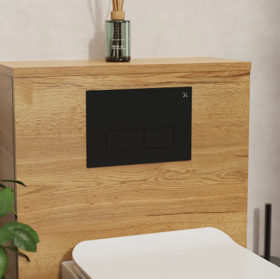 Crosswater Mpro Stainless Steel Flush Plate Matt Black detail view - Image 3