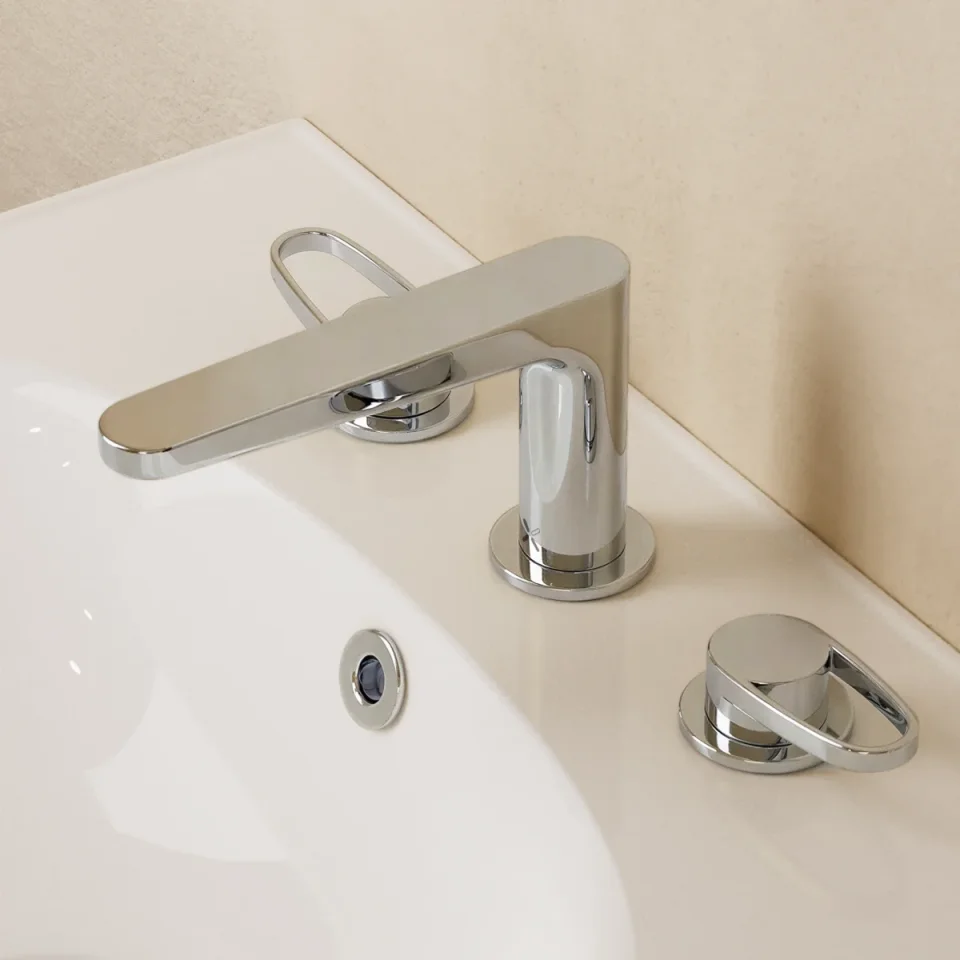 Crosswater Lazo Basin 3 Hole Set Chrome detail view - Image 2