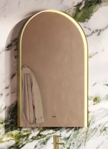 Hib Nova 50 Brushed Brass Mirror H80 X W50 X D5cm