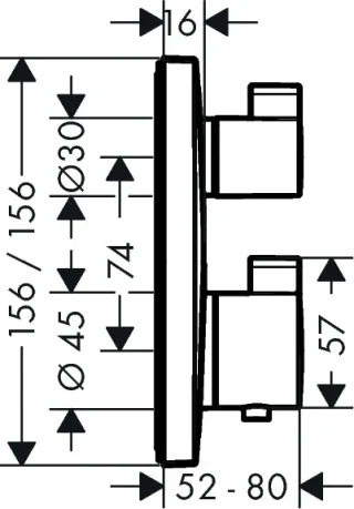 Hansgrohe Ecostat Square Thermostatic Mixer For Concealed Installation For 1 Outlet Chrome detail view - Image 2