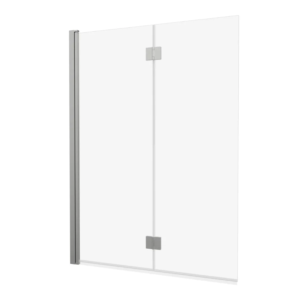 Crosswater Asura Fully Folding Bath Screen Brushed Nickel product image - Image 1