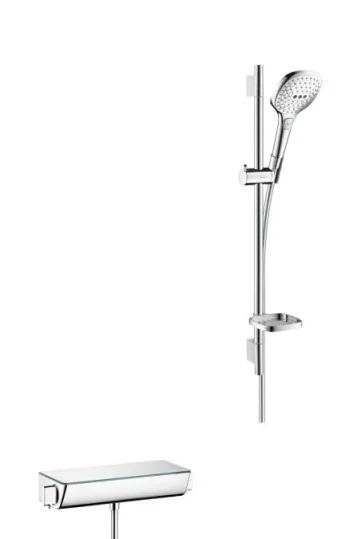 Hansgrohe Raindance Select E Shower System 120 3jet With Ecostat Select Thermostatic Mixer And Shower Rail 65 Cm Chrome detail view - Image 2