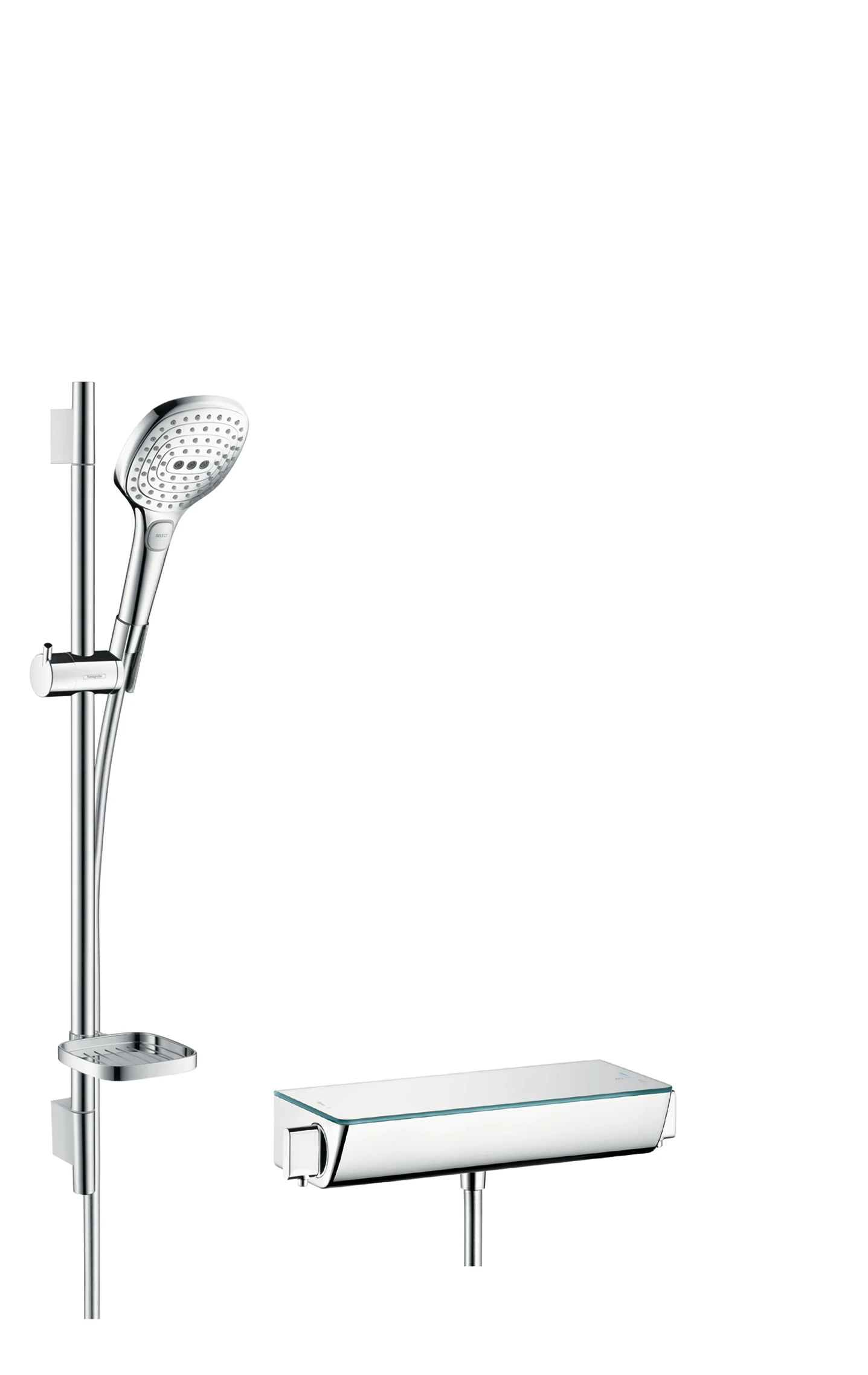 Hansgrohe Raindance Select E Shower System 120 3jet With Ecostat Select Thermostatic Mixer And Shower Rail 65 Cm Chrome