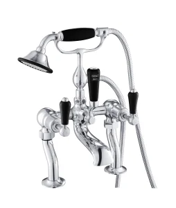 Just Taps Grosvenor Lever Deck Bath Shower Mixer With Kit Matt Black