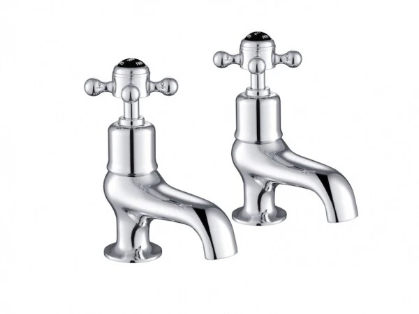 Just Taps Grosvenor Cross Bath Taps Matt Black Indices
