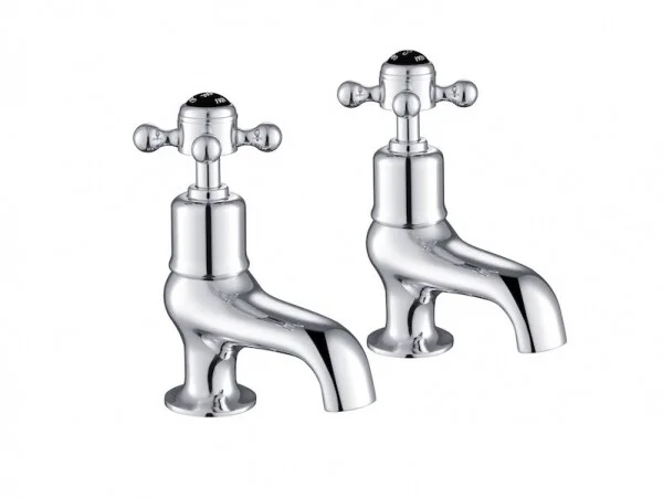 Just Taps Grosvenor Cross Bath Taps Matt Black Indices