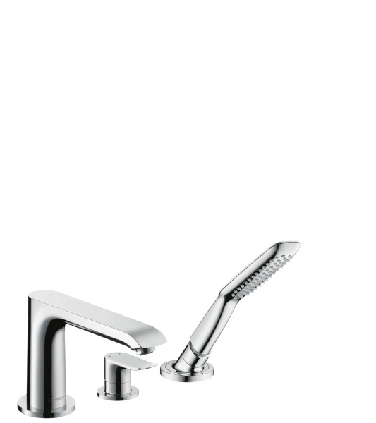 Hansgrohe Metris 3-hole Rim-mounted Single Lever Bath Mixer Chrome