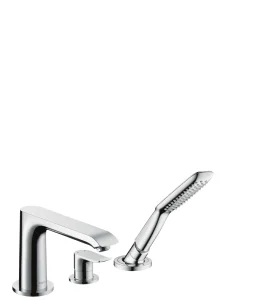 Hansgrohe Metris 3-hole Rim-mounted Single Lever Bath Mixer Chrome