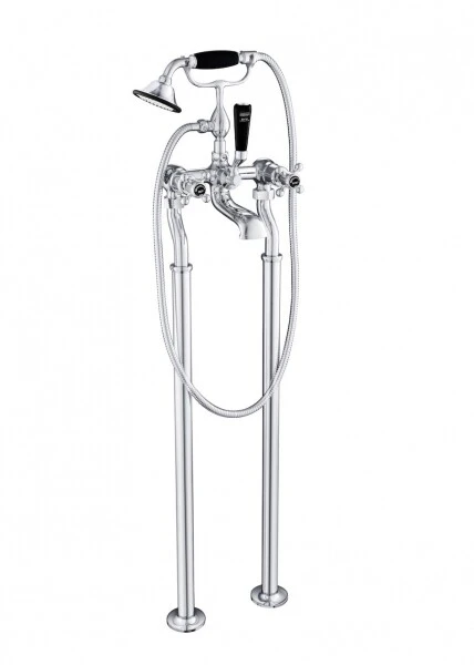 Just Taps Grosvenor Cross Freestanding Bsm With Kit Matt Black