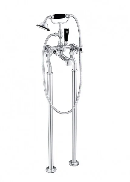 Just Taps Grosvenor Cross Freestanding Bsm With Kit Matt Black